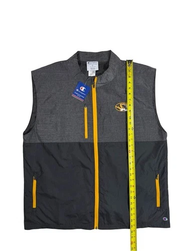 Champion Missouri Tigers Mizzou Vest Mens Size XL Full Zip NCAA Gray Black NWT image 3