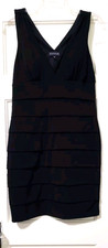 FLASH SALE En Focus STRETCHY Sleeveless Short Dress Petite 6P Small Black Tiered