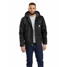 Carhartt Bartlett Jacket Small Black Sherpa Lined Duck Utility Work Coat 103826
