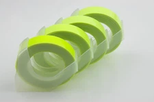Label Maker Embossing Refill Tape 9Mm X 3M 4 Rolls Fluorescent Yellow Color