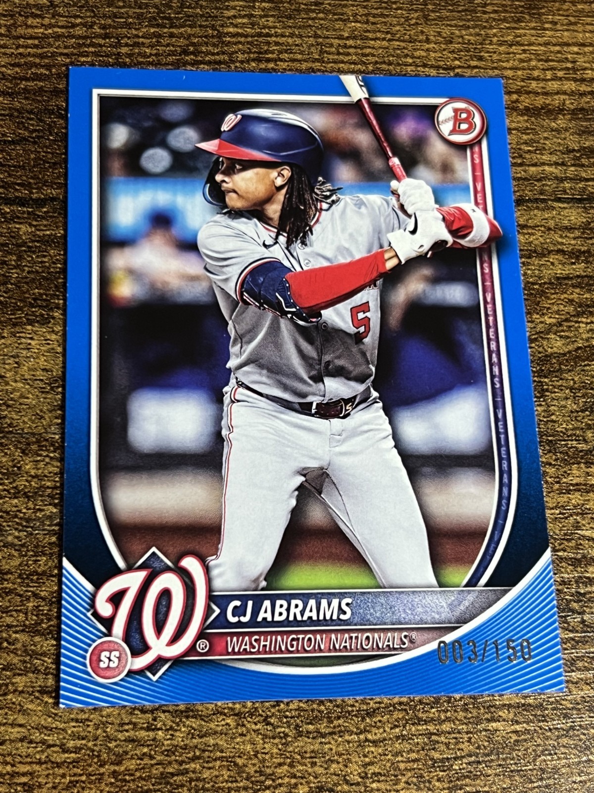 CJ ABRAMS 2025 Bowman #49 True Blue Parallel /150