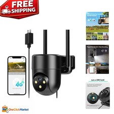 Wired 4G Cellular Security Camera - 360  View, 2-Way Talk  Continuous Recording