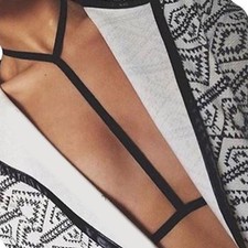 Cage bralette for women goth body harness bandage hollow bra with straps