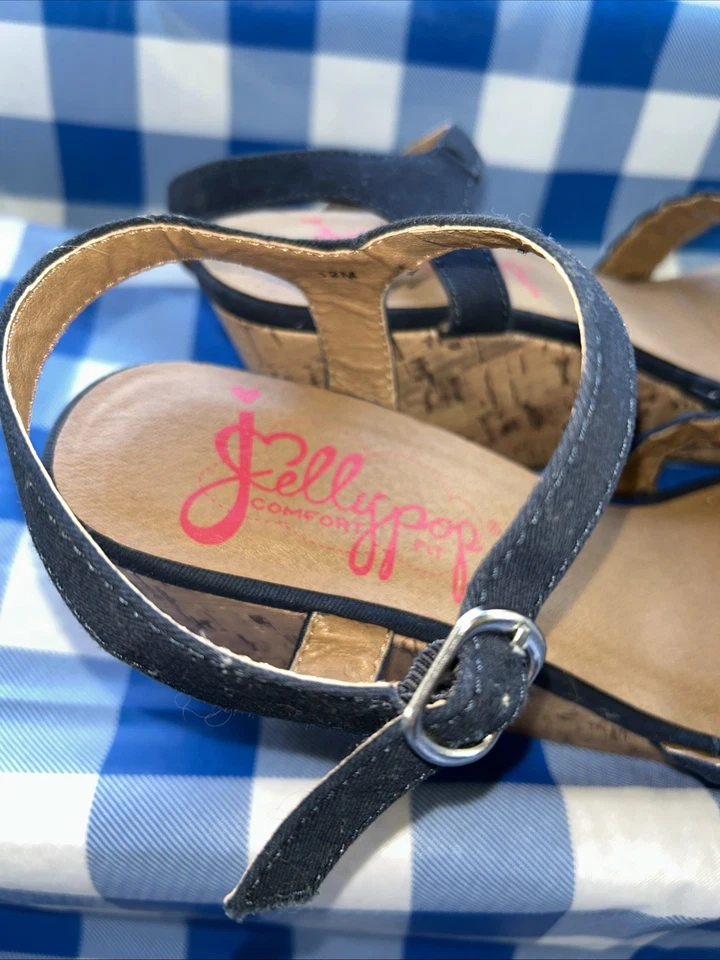 JellyPop Retro Alpargata Cuña Plataforma Sandalia Boho Gitana Mujeres Talla 12M Azul Marino Foto 2 de 4