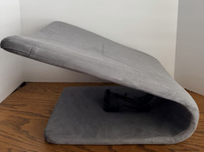 Ready Rocker Portable Rocking Chair Lumbar Back Seat Bounce Faux Suede Grey