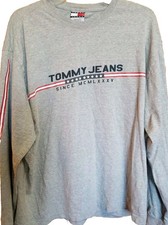 Tommy Jeans T Shirt Men's XL MCMLXXV Long Sleeve Stripe Sleeves VTG Hilfiger