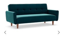 Excellent Condition M&S Jasper Sofa Bed - Teal Velvet. Small Double Bed.