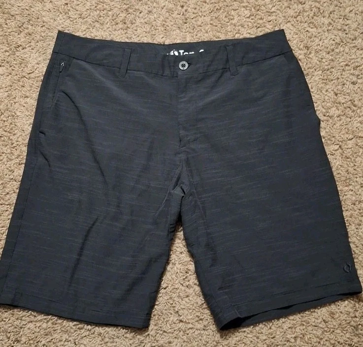 Short Hybride Hang Ten – Homme, Taille 32, Noir à Rayures, Neuf Avec étiquettes