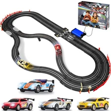 Slot Car Race Track Sets, Race Car with 4 High Speed Cars, Race Tracks for Ki...