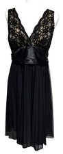 Whimsygoth Black Lace Sleeveless Dress Womens Size XL Witchy Fae Romantic Pleate