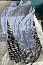 Tommy Hilfiger Striped and Floral Print Collared Shirt Dress M Modern Casual