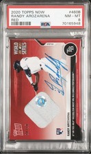 Randy Arozarena 2020 TOPPS NOW RED WORLD SERIES AUTO RC 460B Rays 10/10 PSA 8