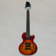 7 String Electric Guitar Mahogany Body F Hole Humbucker Pickup Cherry Sunburst