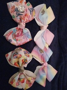 Lot Of 4 Assorted Small JoJo Siwa Bows 3 1/2 - 4 In