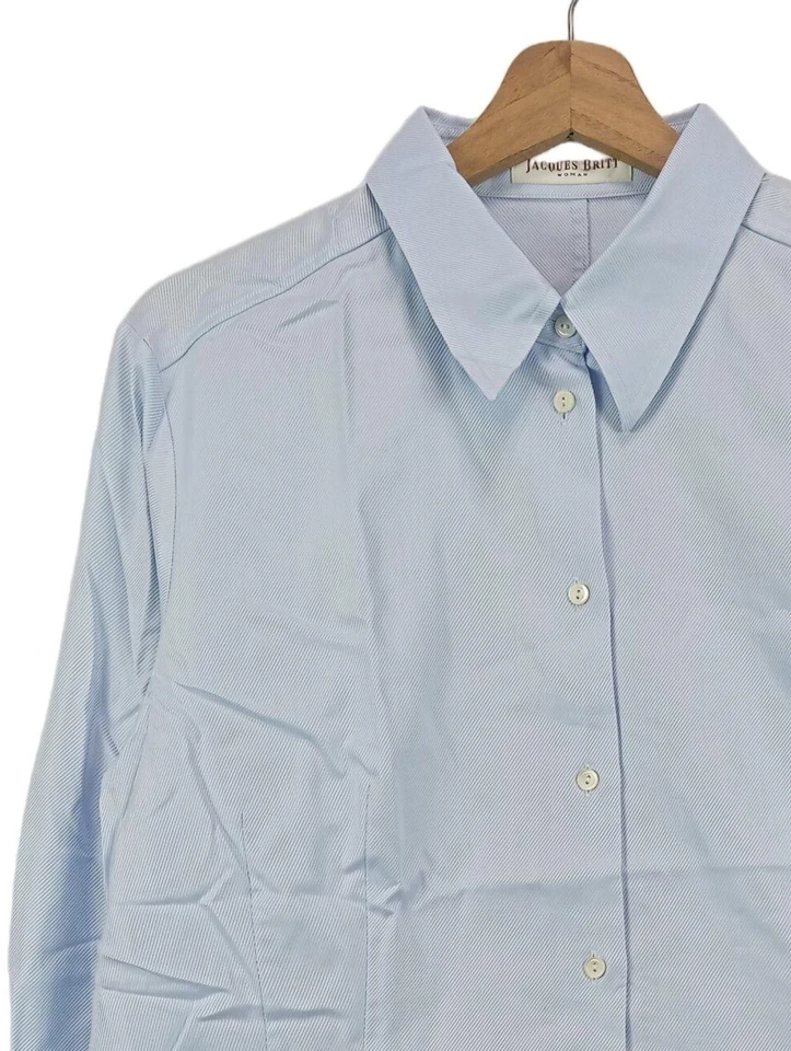 JACQUES BRITT Camisa de manga larga Mujeres Camisa de vestir Talla EU 42 azul - Imagen 3 de 4