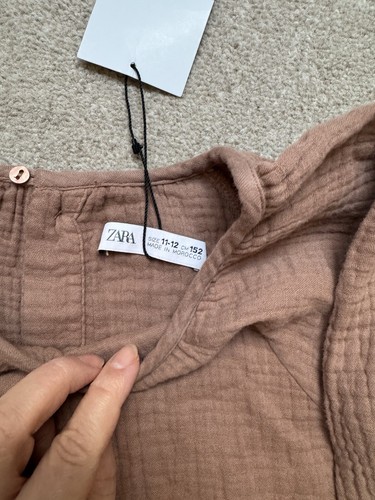 Bnwt Zara Girls Muslin Dress 🤎 Size 11-12 Years - Picture 2 of 4