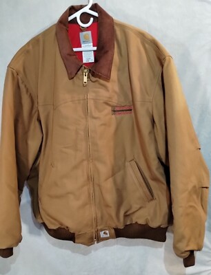 Vintage Carhartt Santa Fe Classic Duck Red Quilt Lined J13 Tan