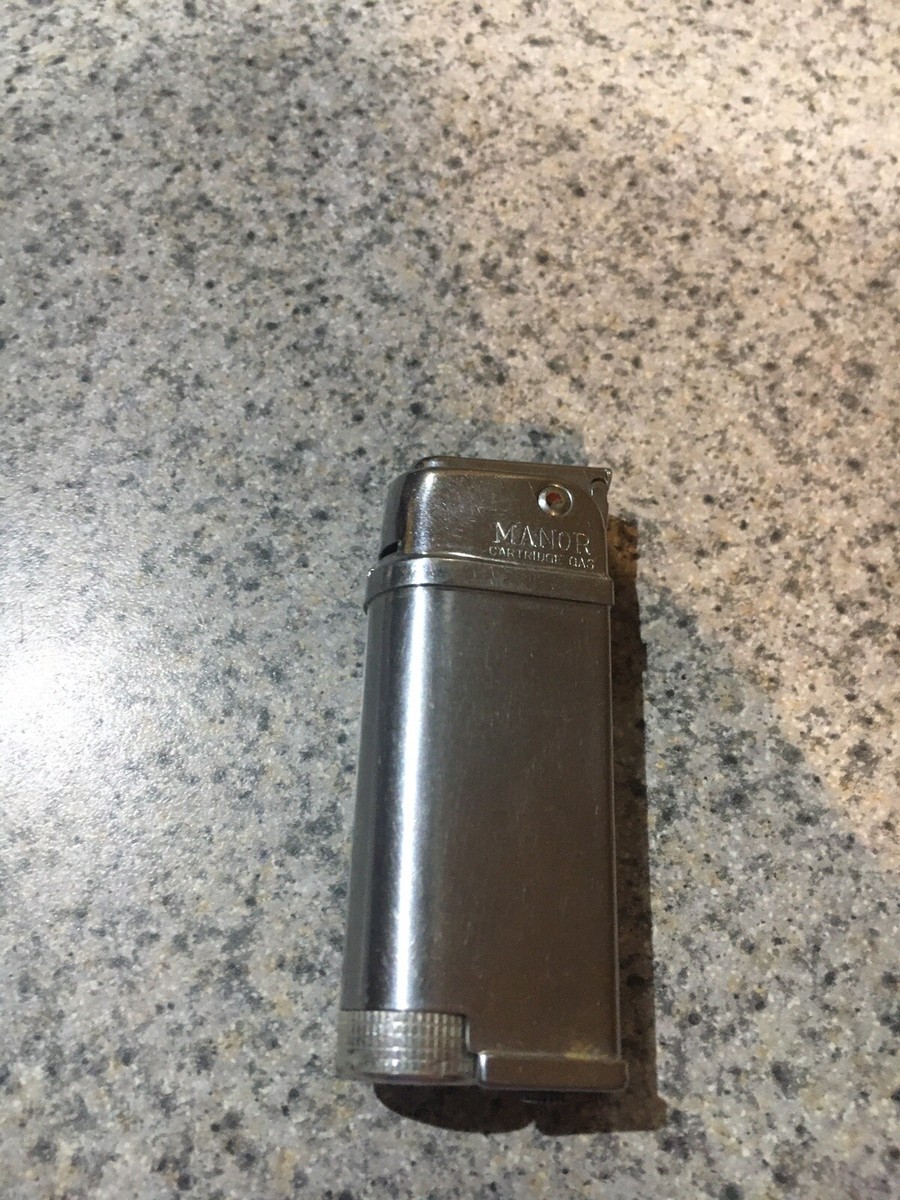 Vintage Collectible Manor Chrome Cartridge Gas Lighter Japan