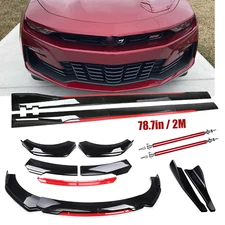Front Bumper Lip Spoiler Splitter Side Skirt For 2015 Chevrolet Camaro Body Kit