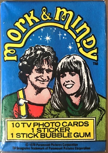 Mork and Mindy Vintage Trading Cards ONE Wax Pack 1979 Topps Robin Williams TV - 第 1/5 張圖片