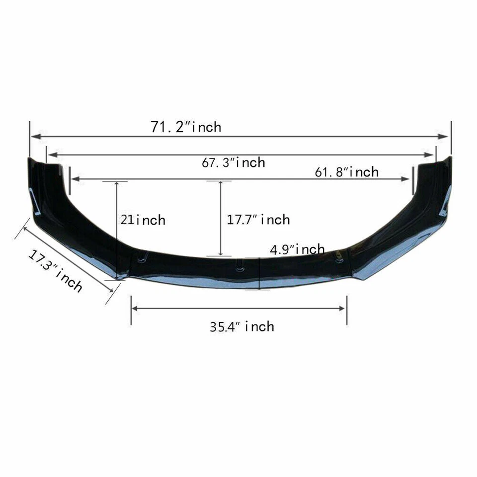 Add-on Universal Fit For Pontiac Grand Am 99-05 Front Bumper Spoiler Splitter - Image 3 of 4