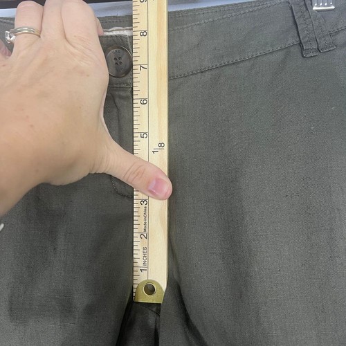 Mango MNG Casual Sportswear Cotton Linen Collection Olive Green Pant Size 6 - Picture 13 of 16