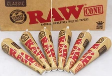RAW Classic King Size Pre-Rolled Cones Rolling Papers (6 PACKS / 18 CONES TOTAL)