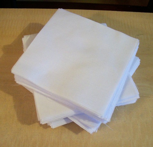 AF0854 Hand cut 50 + QUILT SQUARES WHITE QUILTERS COTTON prewashed - Picture 8 of 11