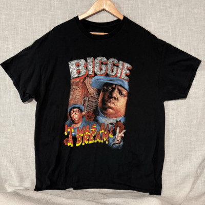 Biggie Smalls Mens XL Hip Hop It Was All A Dream Graphic T-Shirt VNTG Style Tee