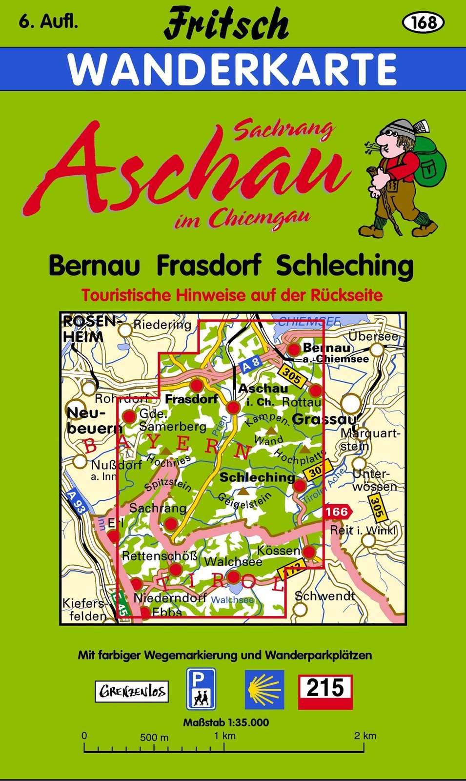 Aschau Chiemgau. Bernau, Frasdorf, Sachrang, Schleching 1 : 35 000.