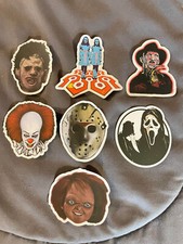 Lot 7 1 1/2" to 2 3/4" HORROR Stickers FAST FREE Halloween GHOSTFACE Jason