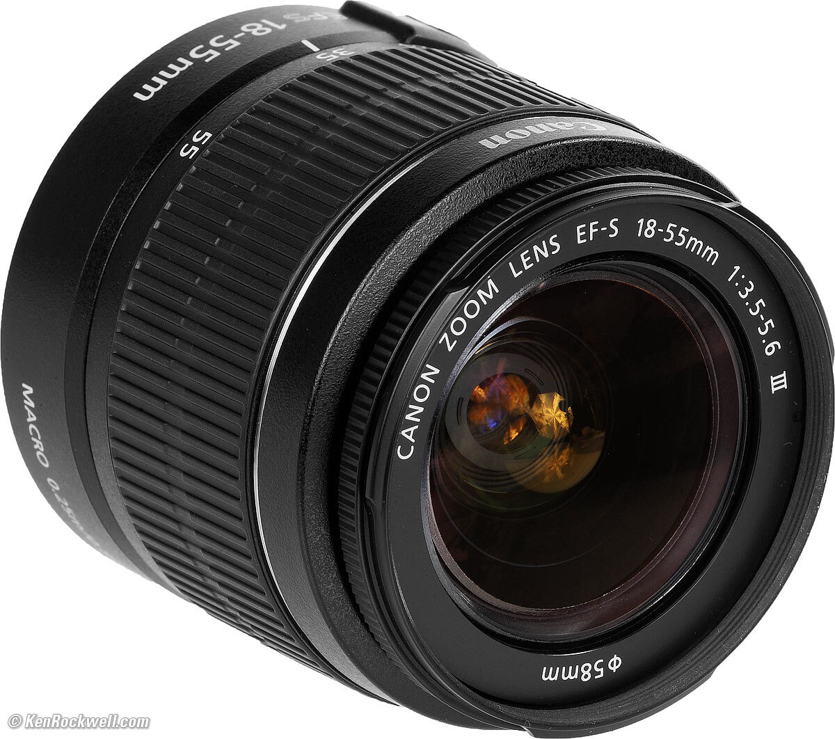 Brand New CANON EF-S 18-55mm F3.5-5.6 III Lens Black White