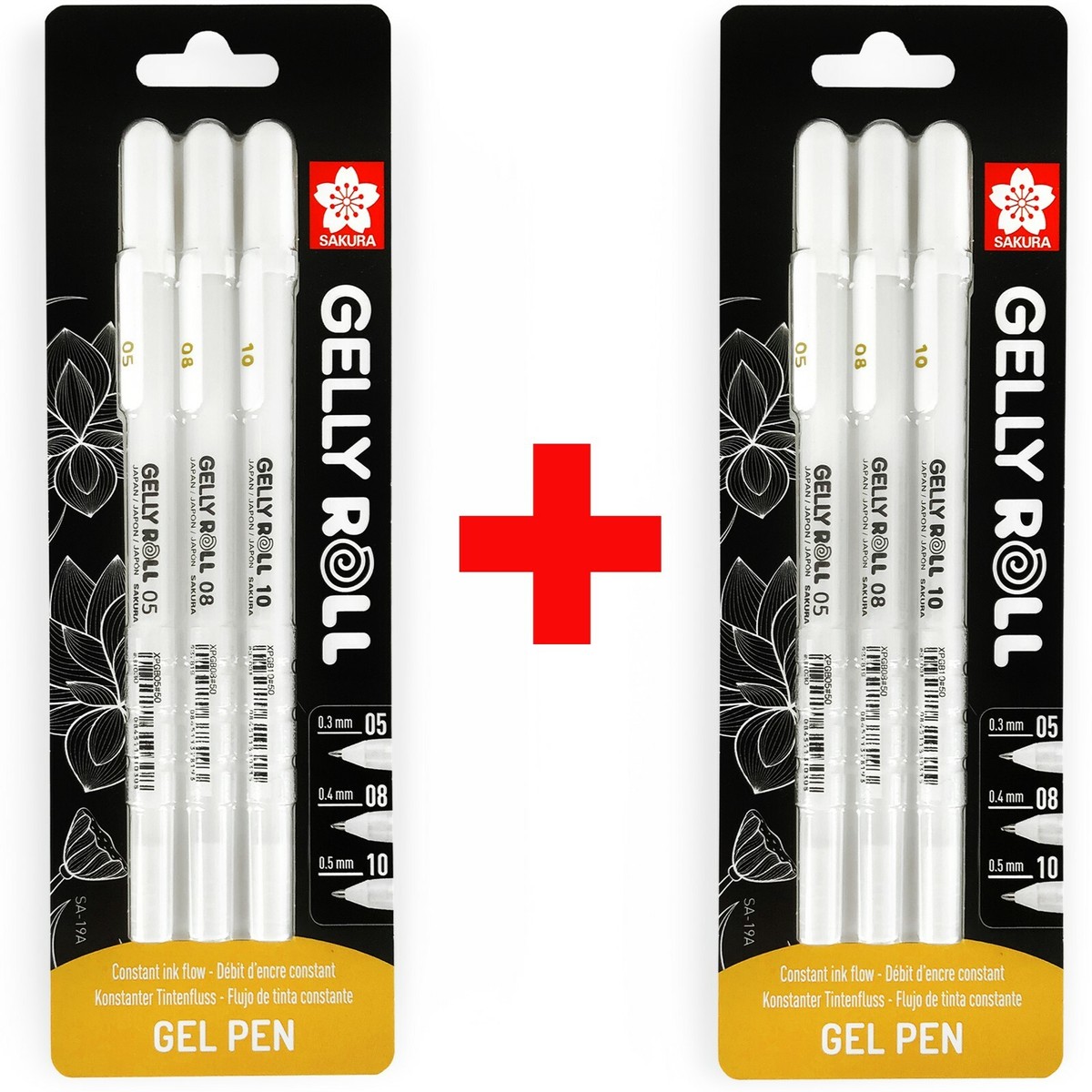 Sakura Gelly Roll Gel Pens 05/08/10 Bright White Ink Blister