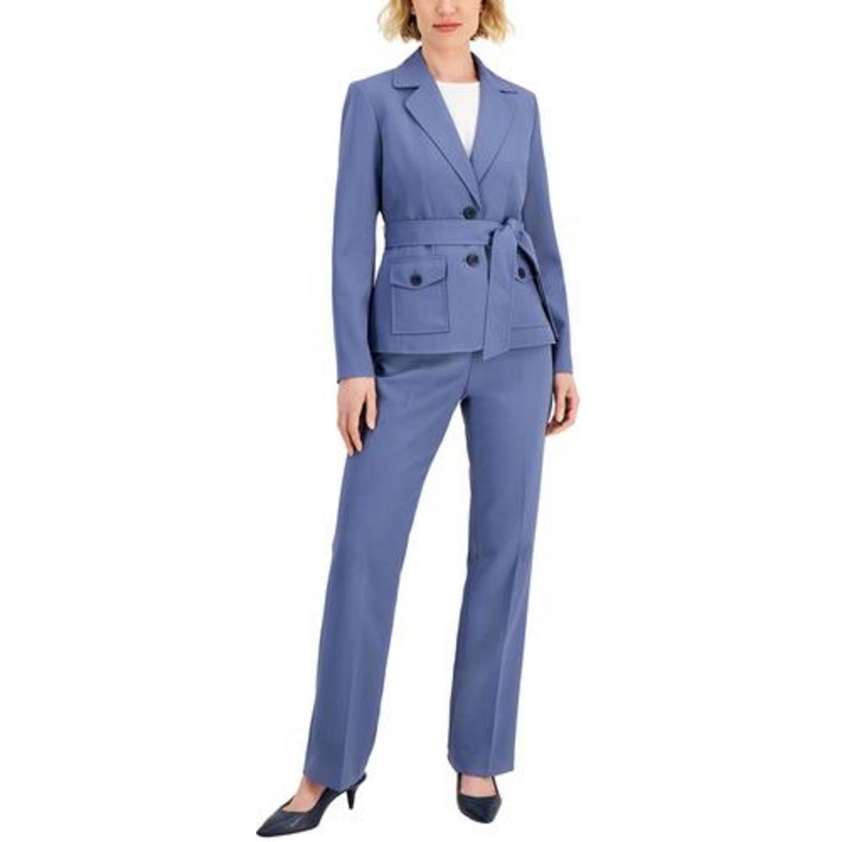 Le Suit Женская синяя рабочая одежда с прямыми штанинами, брюки Petites 8P BHFO 4209