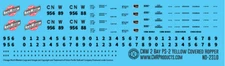 N Scale - Chicago Northwestern 2 Bay Yellow PS2 Covered Hopper Decals