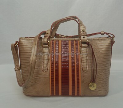 NWT Brahmin Mini Asher Leather Satchel Shoulder Bag in Cabana Vineyard 
