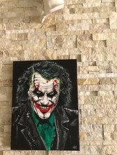 Quadro Dipinto a mano su tela '' JOKER '' autenticato e firmato 40x30 CM