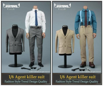 VORTOYS V1023 1/6 Scale Male Agent Killer Suit Clothes Fit 12'' Figure Body