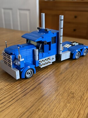 Lego American Blue peterbilt truck Wide Speed Champions Moc Custom  UK