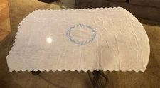 Vintage Sheer Embroidered Tablecloth Or Dresser Runner 54” X 33”
