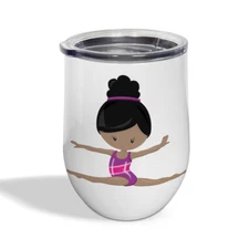 Wine Cup with Lid Gymnastic Purple Suit Black B Sports Gymnastics Olympics
