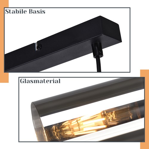 ZMH Pendelleuchte 1/3-flammig E27 Esszimmerlampe modern, schwarz Hängeleuchte - Bild 14 von 44
