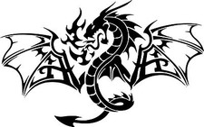 Dragon Fantasy Myth Wings Car Window Wall Truck Vinyl Sticker Decal 6" x 3.7"