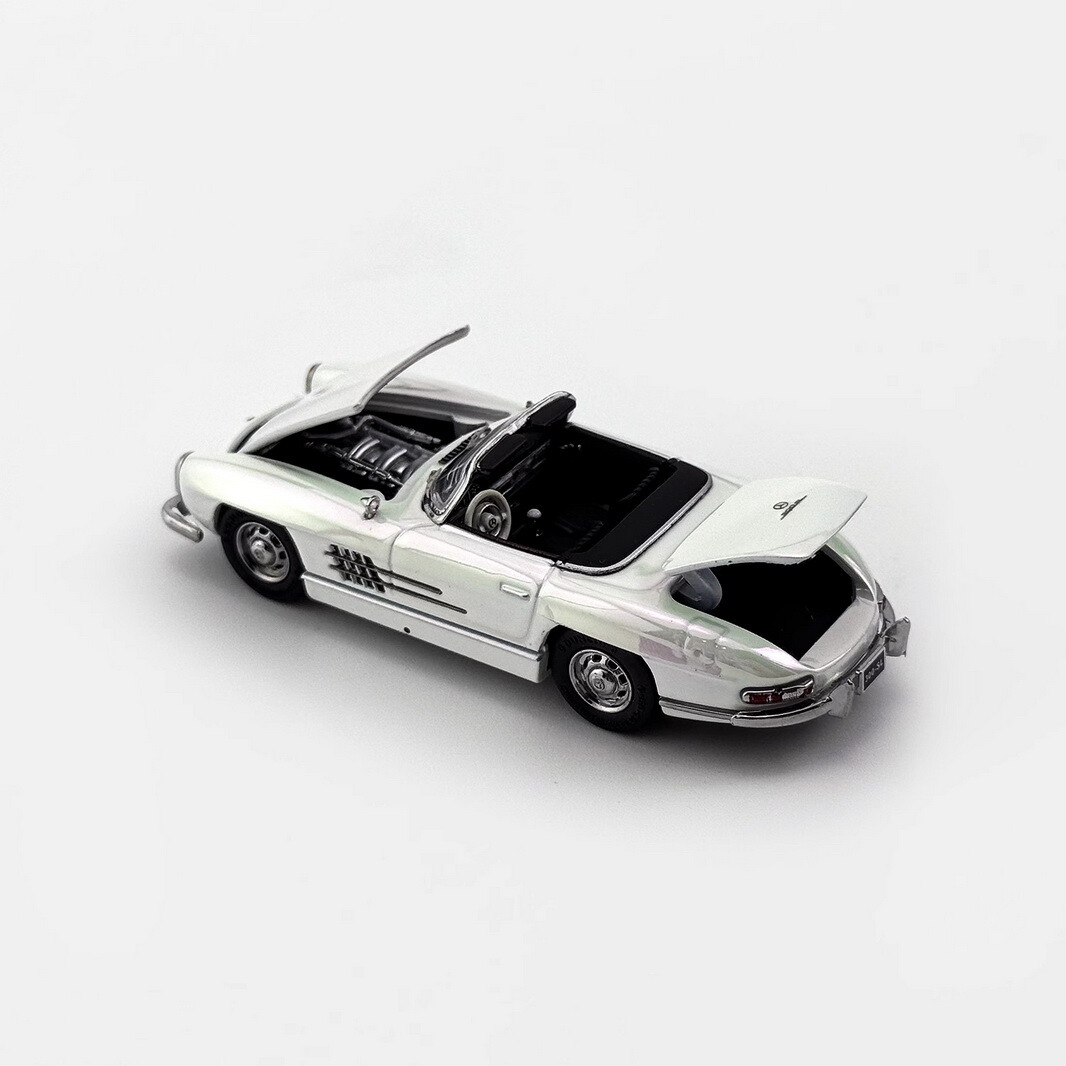 YS 1/64 Mercedes-Benz 300SL Roadster Electroplated white