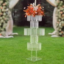Flower Stand for Wedding, Crystal Flower Stand 5-Tier