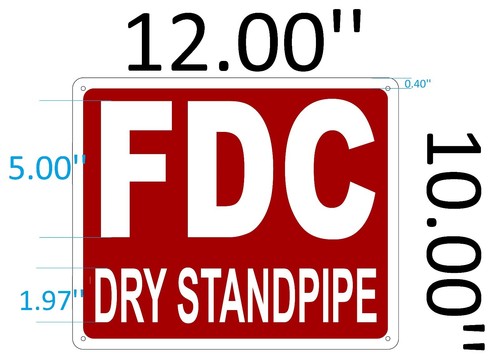 FDC DRY STANDPIPE SIGN- REFLECTIVE !!! (ALUMINUM 10X12)-REF24-1027 - Picture 4 of 6