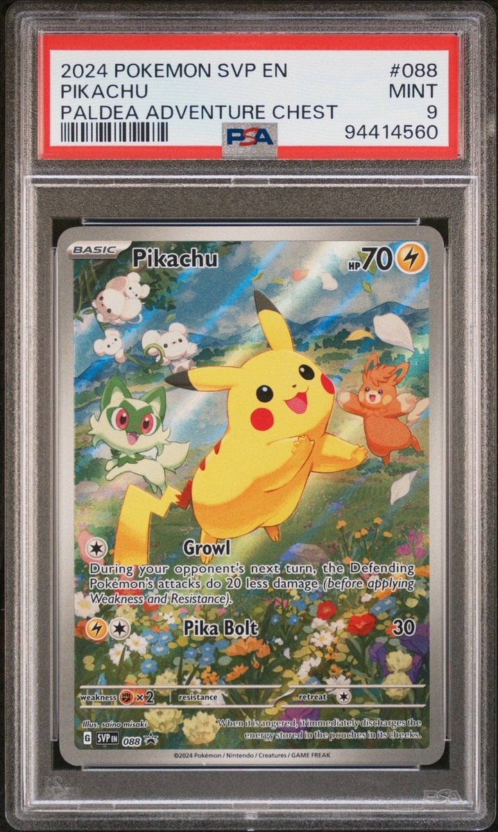 PSA 9 Pikachu Paldea Adventure Chest #088 Pokemon Black Star Promo