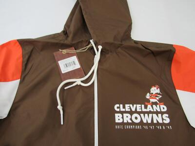 チ*プ様 40s vintage brownsbeach jacket ブラウン Cleveland Browns Mitchell & Ness Light Weight Full Zip Windbreaker