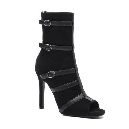Women Ballroom Latin Dance Shoes Ladies Tango Salsa Jazz Boots 7/9.5/11cm Heeled - Picture 5 of 15