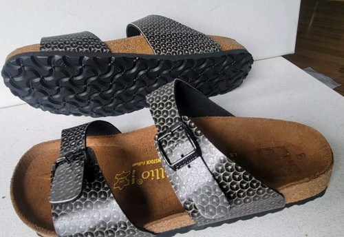 Sandali slip on Papillo donna 39 US 8 bianchi e neri Dots! - Foto 6 di 8